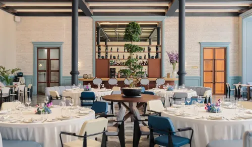 Art Deco Elegance With Original Wrought Iron Columns for Versatile Events