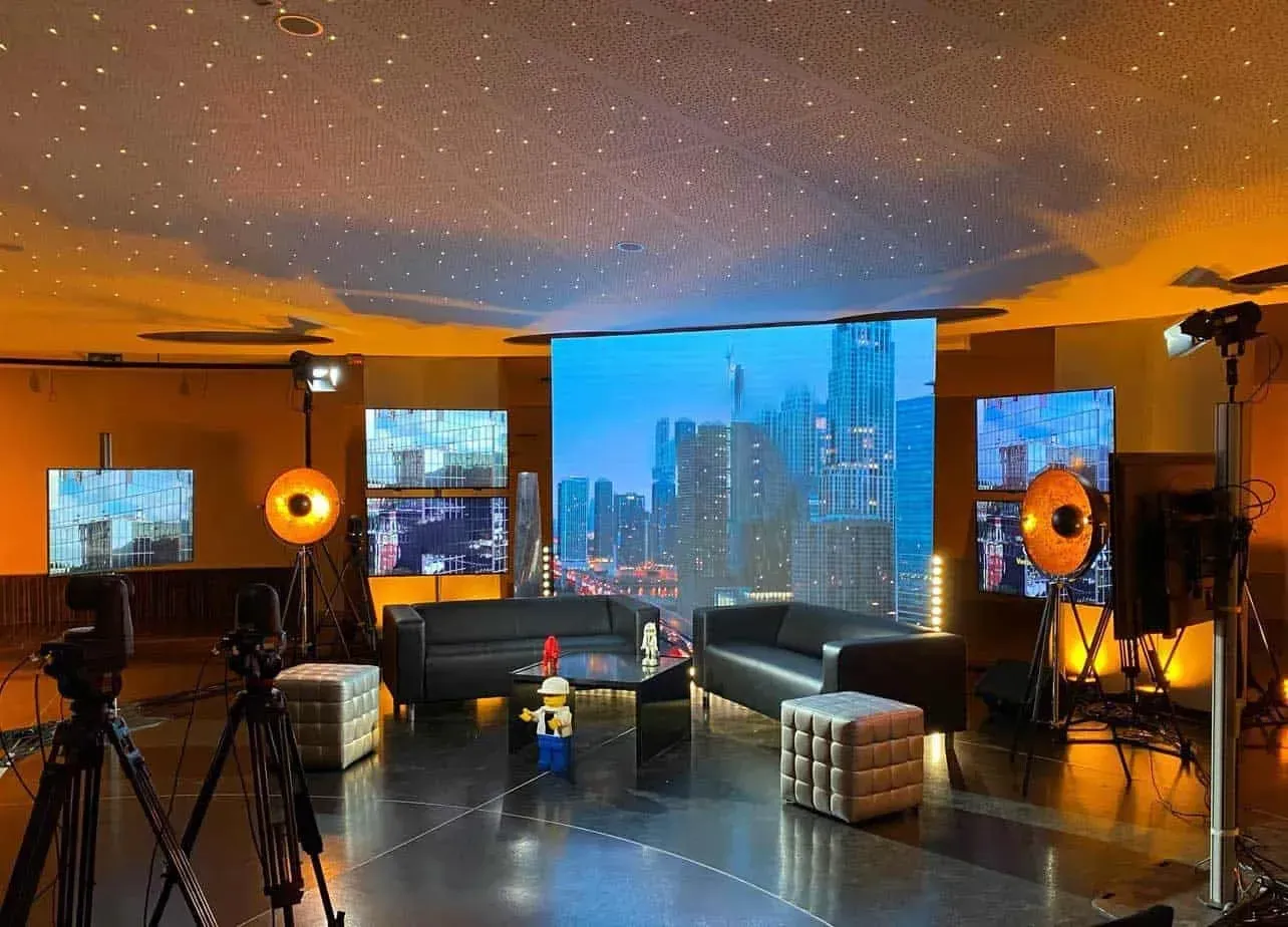 Modern venue in Paris with a night sky ceiling and cutting-edge technology.webp