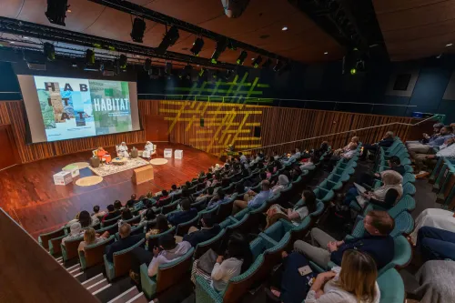 Warm Wood-Accented Auditorium for Inspiring Conferences and Summits