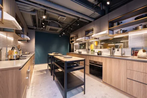 Industrial-Chic Kitchen With Warm Wood Accents for Creative Gatherings