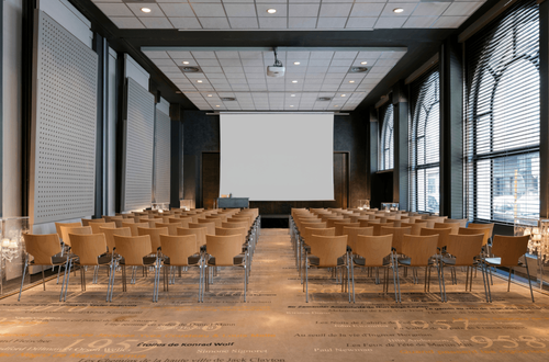 All-Round Convention Hall With Grand Windows and Expansive Interiors