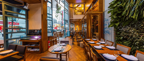 Stylish Modern Restaurant With Vertical Garden for Sophisticated Events