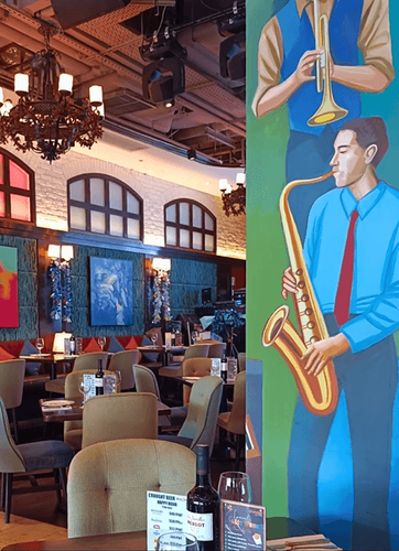 Jazz-Inspired Restaurant With an Artistic Flair for Team Celebrations