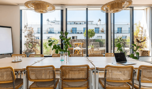 Scandinavian Studio With a Hanging Garden for Productive Management Meetings