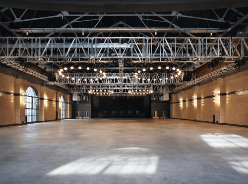 Modern Chic Event Space With Steel Staircases for Grand-Scale Launches. Exhibition White City. First Floor