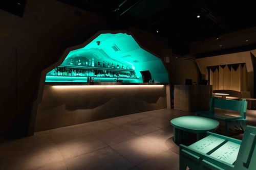 Neon-Lit Grotto With a Futuristic Edge for High-Energy Afterparties