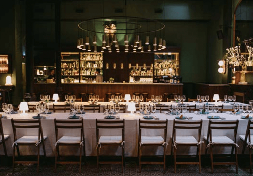 Art Deco Emerald Lounge with Statement Bar for Cocktails
