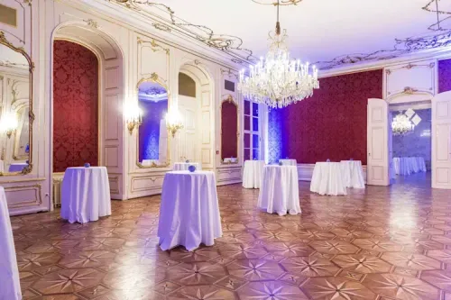 Rococo Parlour With Gilded Mirrors and Old-World Charm for Elegant Receptions