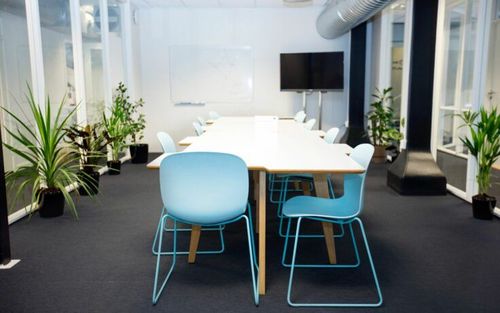 Modern Meeting Room With Lush Greenery for Brainstorming Sessions