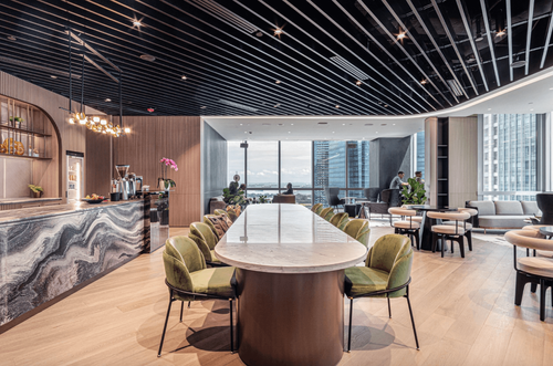 Contemporary Workspace With Luxe Furnishings for Networking Events