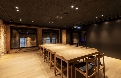 Industrial Function Room With Oak Flooring for Workshops