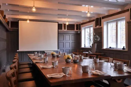 Nordic-Style Private Room With Ambient Lighting for Business Dining