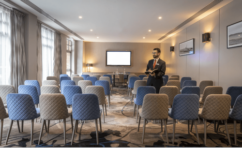 Chic Contemporary Royal Blue Room for Inspiring Seminars and Workshops