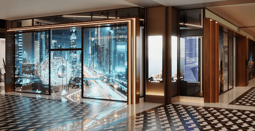 Large Futuristic Blockchain Hub for Networking and Activations. TheBlock