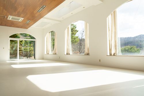 Garden Venue With Scenic Windows and Elegant Interiors