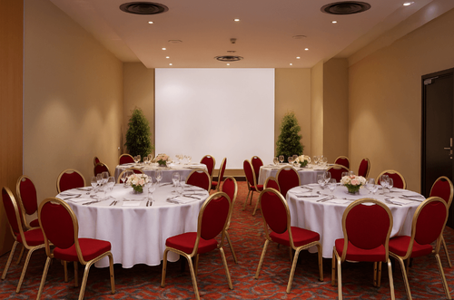 Versatile and Divisible Ballroom With Projector for Small Weddings