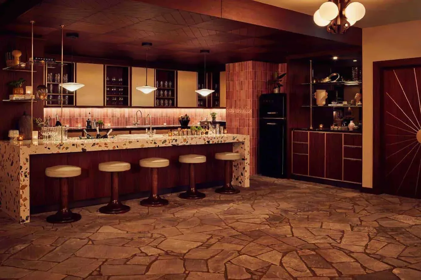 A retro-chic small function venue in London with earthy aesthetics.webp