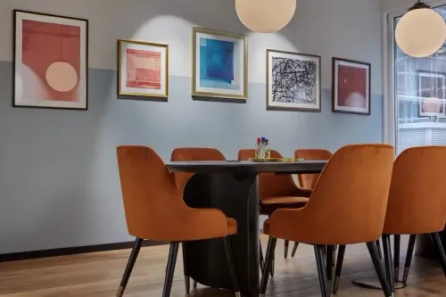 Art-Infused Modern Venue With Elegant Lighting for Dynamic Events