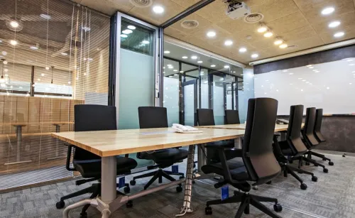 Glass-Walled 12-Seat Boardroom With Blackout Blinds for Strategy Sessions