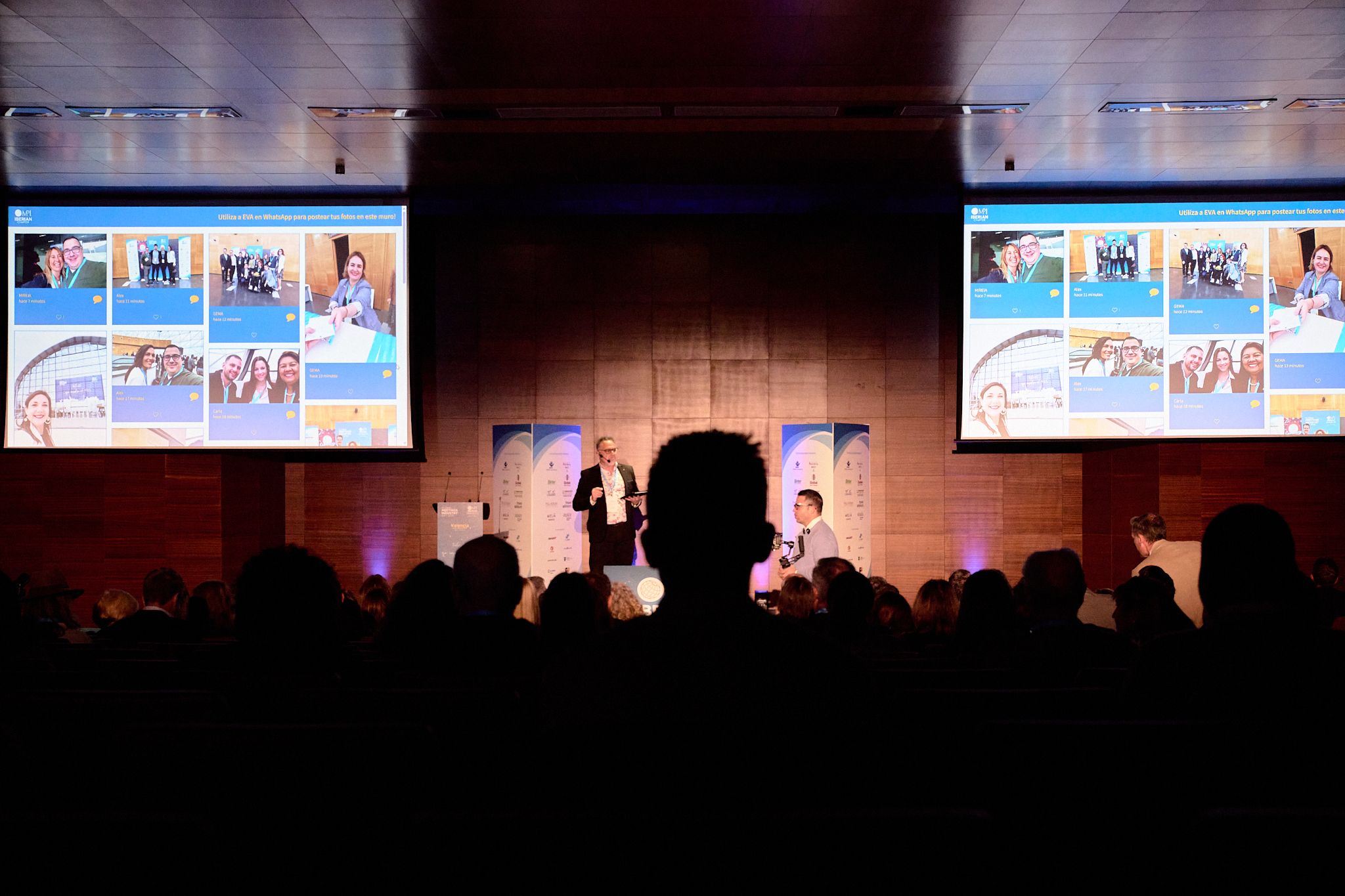 MPI Iberian Chapter social wall displays on stage via Walls.io.jpg