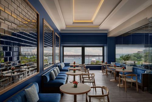 Stylish Blue Lounge With Stunning Bosphorus Views for Elegant Events