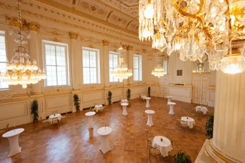 Gilded Baroque Grandeur and Crystal Chandeliers for Sophisticated Gatherings