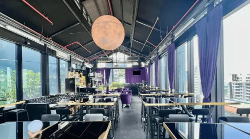 Stunning Rooftop Bar with Breathtaking Skyline Views