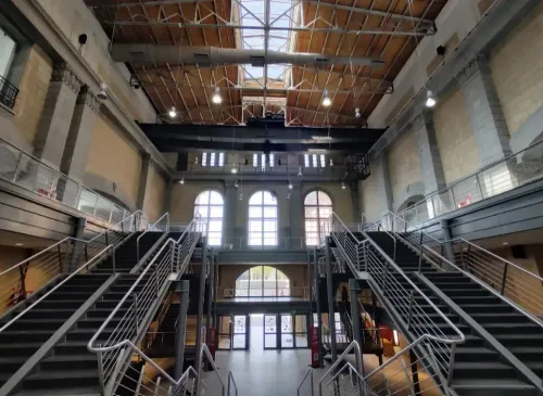 Two-Level Industrial Hall With LED Wall for Trade Shows