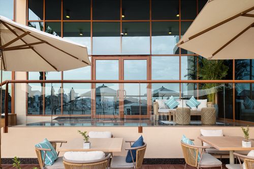 Seaside Alfresco Venue With Organic Textures and Stunning Marina Views for Sunset Mixers