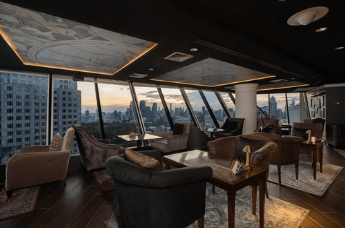 Sky Mapped Utopic Rooftop Venue With Angular Windows