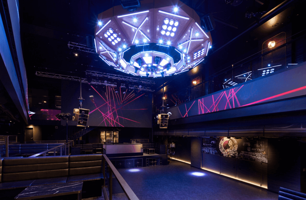 An innovative lounge venue for hire in Tokyo with futuristic lighting.png