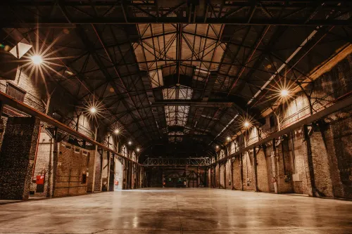Expansive Industrial Hall With Striking Architecture for Bold Events