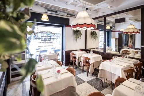 Cosy 1970s Mediterranean Trattoria With Retro Lamps for Private Dining