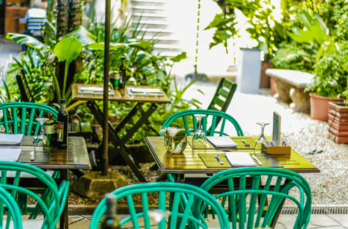 Rustic Urban Garden With Canopy for Outdoor Corporate Dinners