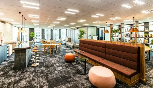 City View Lounge With Zoned Seating and Natural Touches for Business Gatherings