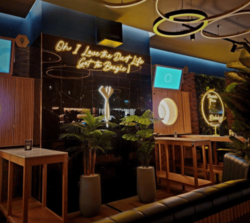 Tech-Driven Retro-Chic Venue for Dynamic Team-Building Activities