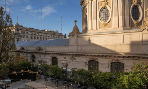 Rooftop Terrace With Historic Cathedral Views for Corporate Gatherings
