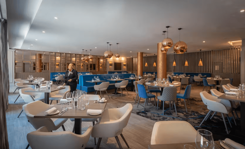 Modern Copper-Accented Restaurant for Elite Corporate Dinners