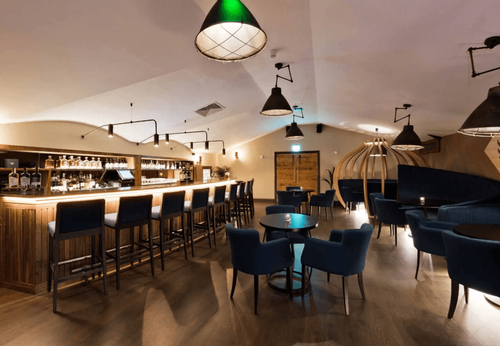 Stylish Blue Bar With Unique Atmosphere