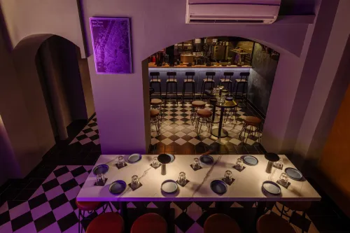 Neon-Lit Underground Bar With an Urban Flair for Energetic Company Parties