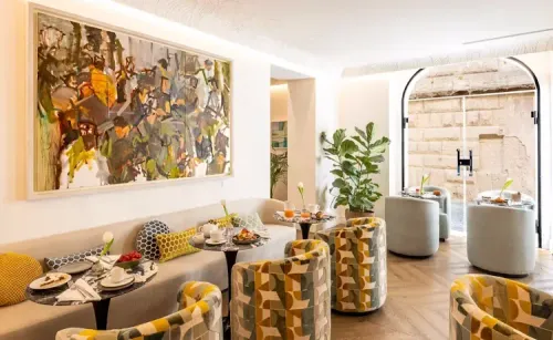 Designer Cocktail Lounge With Playful Patterns for Intimate and Stylish Events