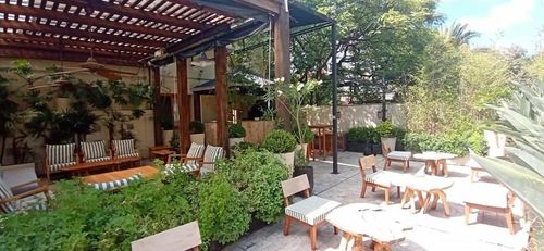 Open-Air Greenery Terrace With Pergola for Corporate Receptions