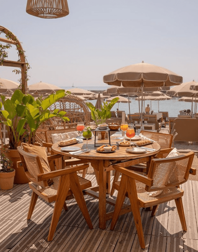Tranquil Deck With Stunning Riviera Views and Mediterranean Cuisine